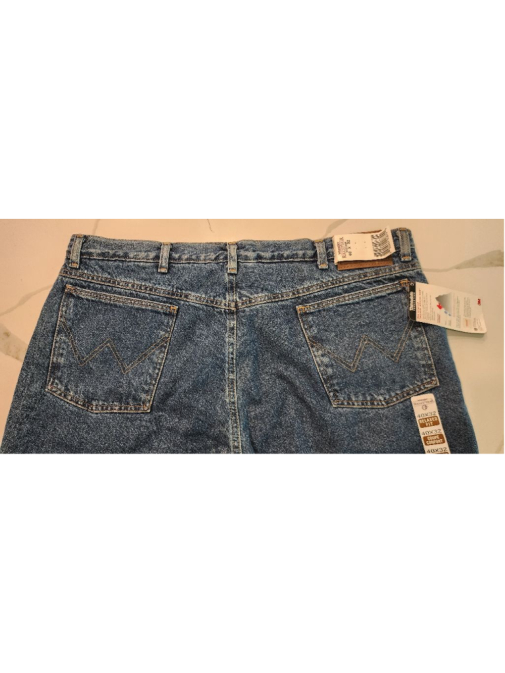 Wrangler Rugged Wear Thinsulate Insulated Jeans Mens 40x32 Blue Relaxed Fit NWT - Picture 6 of 13